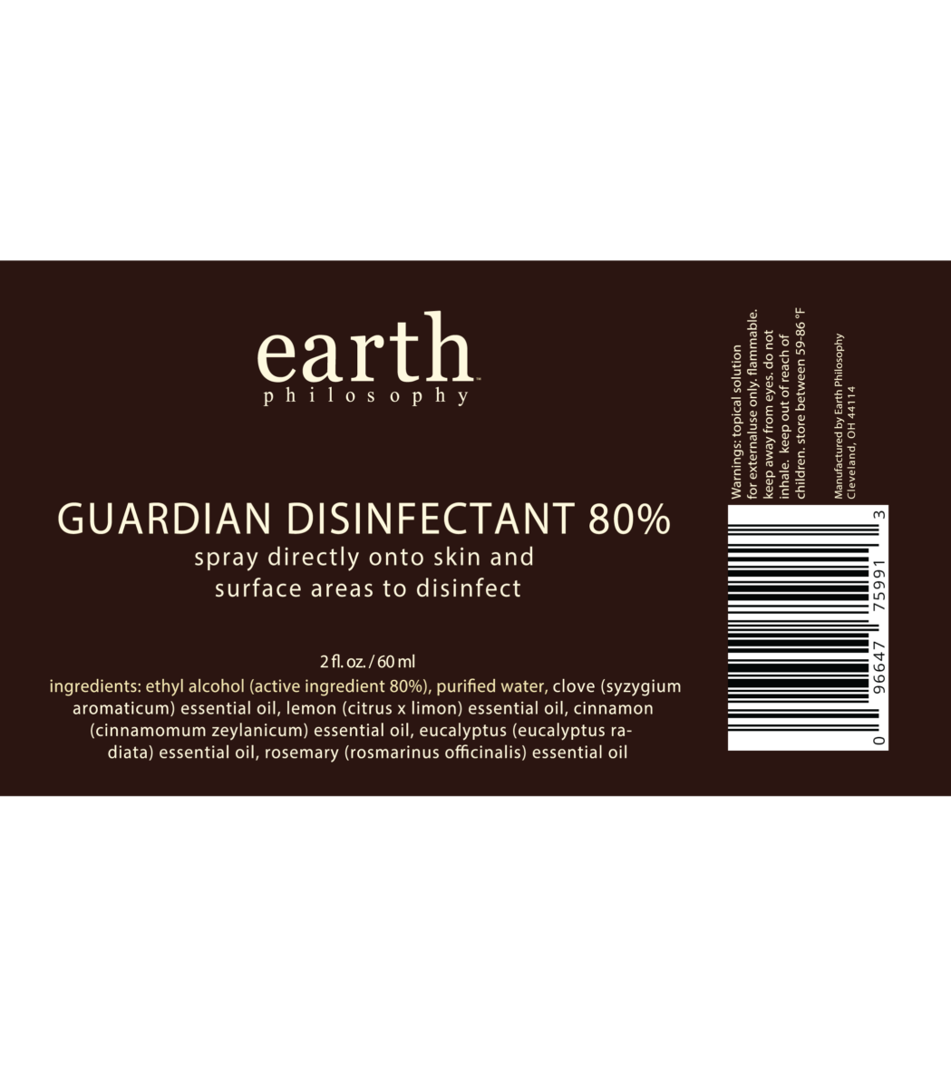 Guardian Clean GUARDIAN DISINFECTANT 80% – 2oz Sprayer – Earth Philosophy Botanical ...